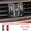 Предупреждающая световая кнопка, декоративная нашивка на панели из углеродного волокна, автомобильные наклейки для Alfa Romeo Giulia 2017-интерьер
