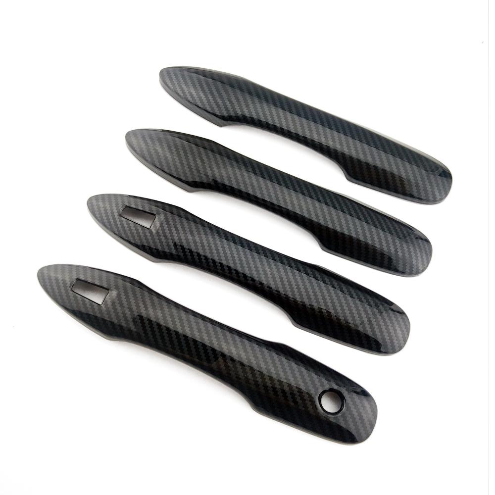 Carbon Fiber Style Print Door Handle Cover Trim For Toyota Camry 2018 2022 Pruis Hatchback 2016 Corolla Avalon Anti