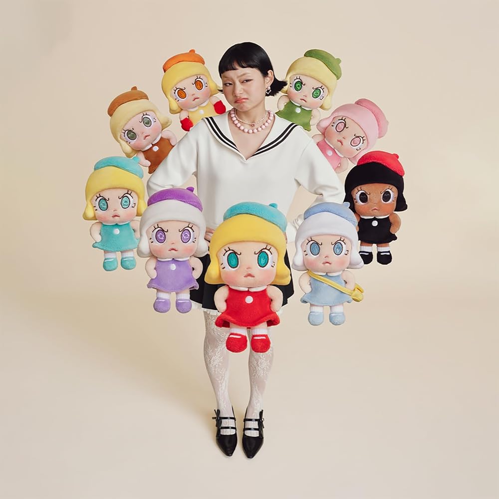 Pop Mart Подвеска-плюш Злая Молли Ассорти в коробке 6 штук Мягкая виниловая игрушка Коллекционная фигурка