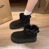 Флисовые высокие зимние ботинки женские зимние новые студенческие утепленные повседневные ботинки на платформе RD