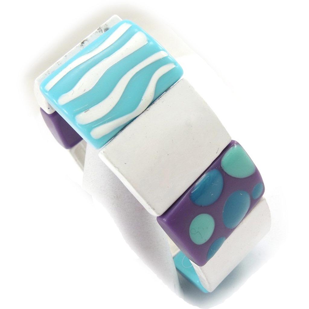 NOA [K0205] - Designer Bracelet 'Coloring' Blue White Lilac