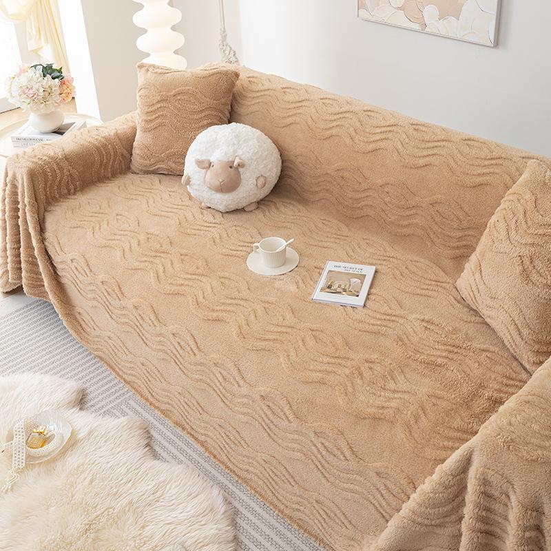 Зимний теплый удобный хлопковый бархатный диванный чехол Ins Style Cream Style нескользящий статический диванный чехол All-Inclusive Universal Cover