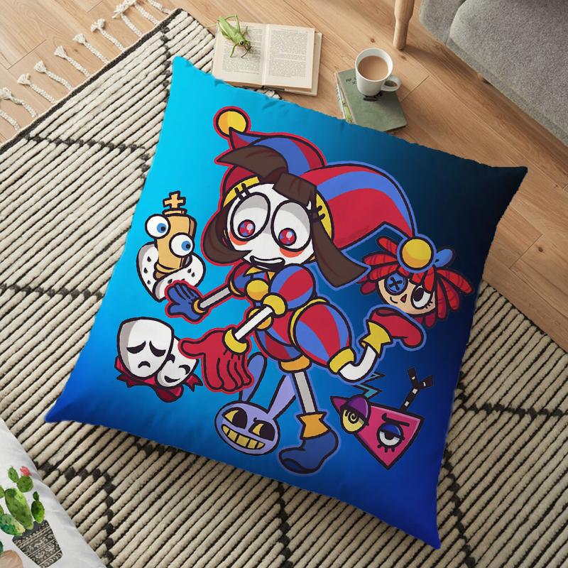 The Amazing Digital Circu Cushion Cover Ponmi Jax Clown Pillowcase Square Pillowcase Home Office Decoration Pillow Case 45cm