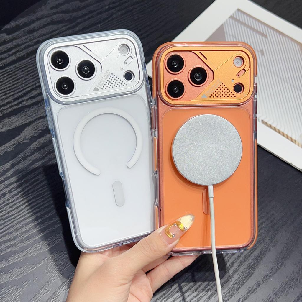 Премиальный чехол для iPhone 17 Pro Max: Двухцветный дизайн «Ледяной кристалл» с магнитной фиксацией и полной защитой от падений