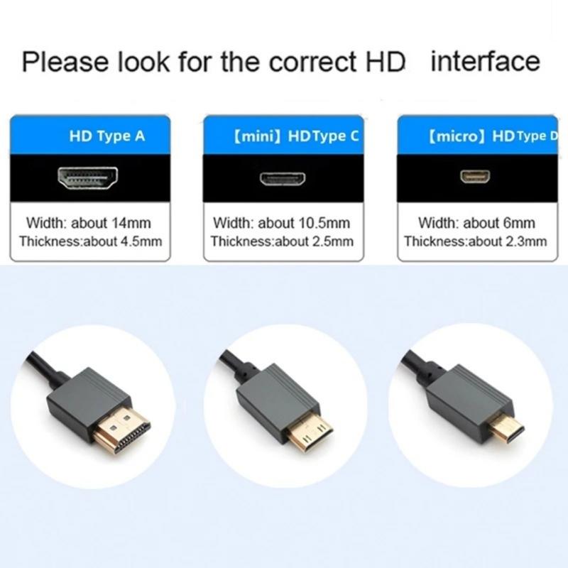 Гибкие кабели HDMI 8K - Micro HDMI с пружинным дизайном для четкого изображения, удобные для хранения, для вывода видео 8K, для портативного использования