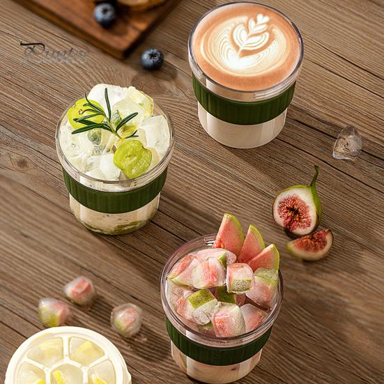 Портативная кофеварка для холодного заваривания с 3 штабелируемыми лотками для льда Бутылка-заварник из тритана без бисфенола А для холодного чая/холодного заваривания Термостойкая дорожная кружка для спортзала