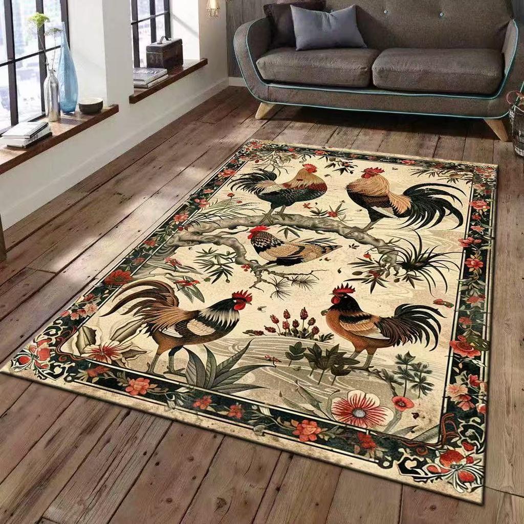 Китайский Традиционный Петух Пион Цветочный Узор Цветочный Ковер Нескользящий Коврик Коврик для Гостиной Украшение Дома Восточный Декор