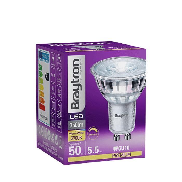 GU10 5.5W LED Bulb (EQ. 50W) 4000K 38° Dimmable