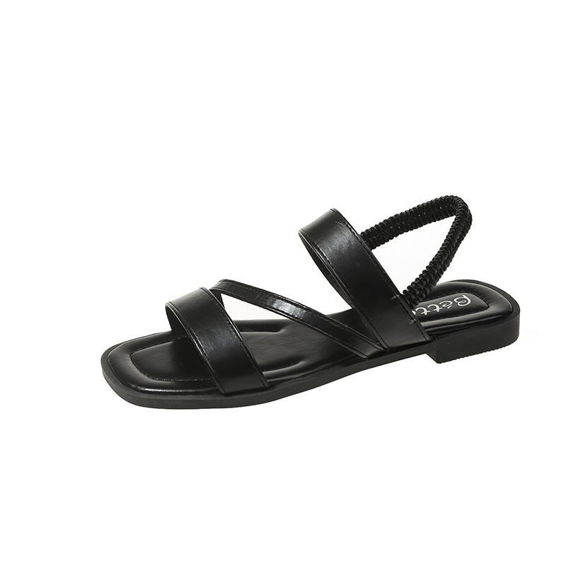 Модные трендовые сандалии на плоской подошве для женщин 2024 Новые повседневные, простые и универсальные пляжные модные римские сандалии Zapatos De Mujer