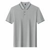 Summer Men's Polo Shirt Lapel Short Sleeve High-end Pure Cotton High-end Business Splicing Dad Outfit