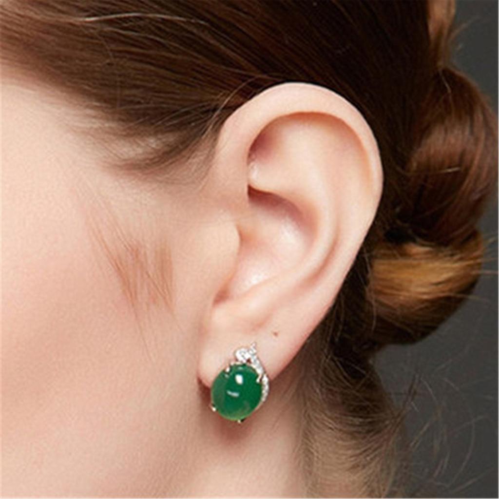 Простота Серьги из малайского нефрита с зеленым нефритом на день рождения, день святого Валентина