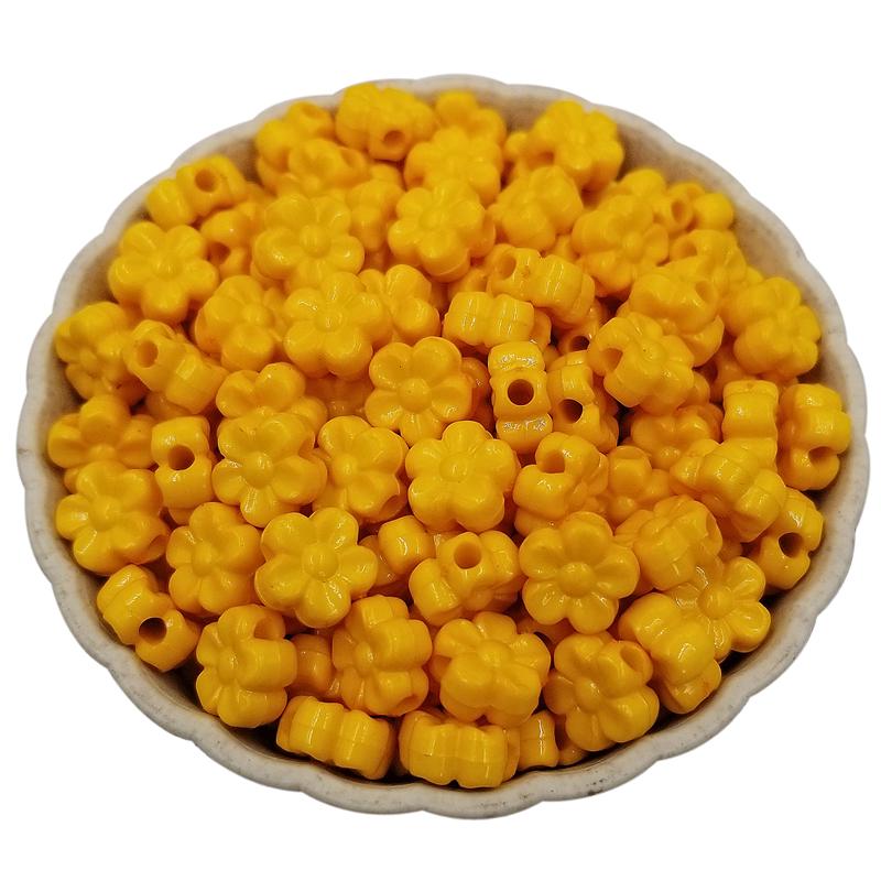 100 шт. 9 мм акриловые свободные бусины сплошной цвет DIY ювелирные аксессуары форма цветка ярких цветов ожерелье браслет кулон