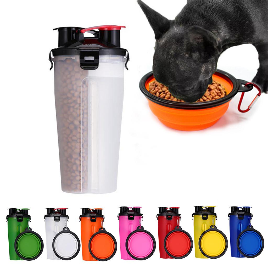 Ramidos Pet Корм для собак и вода 2 в 1 Безопасная дорожная бутылка для воды для домашних животных с миской