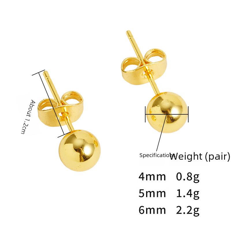 Серьги с золотым песком: Долговечная, высококачественная, фасовидная медная модель с титановой сталью под золото для женщин.
