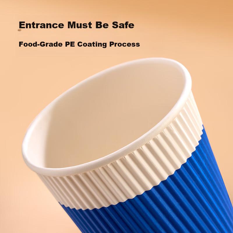 JD Original Hot Drink Cups, Disposable Paper Cups, Triple-Layer Thickened Anti-Scalding Coffee Cups And Water Cups, 280ml [20 Sets]