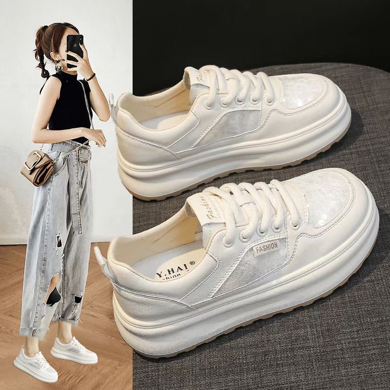 2025 весна и осень новые сетчатые дышащие маленькие белые туфли женские на платформе повседневные универсальные туфли для серфинга маленькие ароматные кружевные туфли для рыбалки