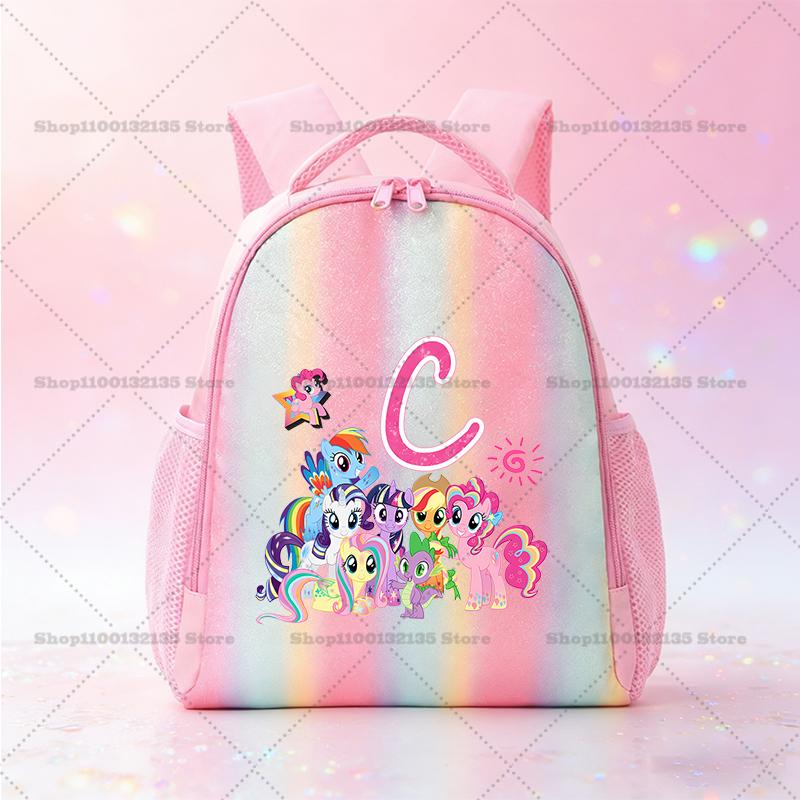 Школьный рюкзак My Little Pony Кавайный Аниме-рисунок Розовый рюкзак Начальная школа Детский сад Мультяшный Блестящий Рюкзак для книг Канцелярские принадлежности Подарки Удобный для детей