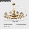 All-Copper Modern Minimalist Luxury Chandelier for Living Room, Bedroom, Study, or Restaurant