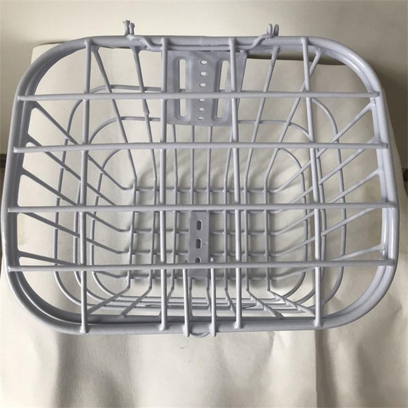 Electric Bike Basket All Metal Tube Bike Front and Rear White Hanging Decorative Bike Basket