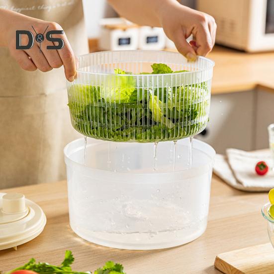 Высокоэффективная центрифуга для сушки овощей с ручкой, не содержит бисфенол А, простая в использовании ручная центрифуга для сушки овощей и салата, корзина для сушки