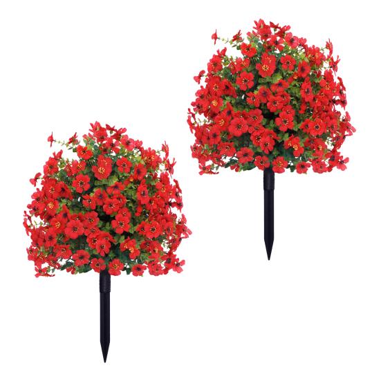 1/2 шт искусственный фиолетовый цветок с колышком устойчивый к ультрафиолетовому излучению искусственный пластиковый цветок шип для внутреннего и наружного сада крыльца патио свадебное украшение для вечеринки