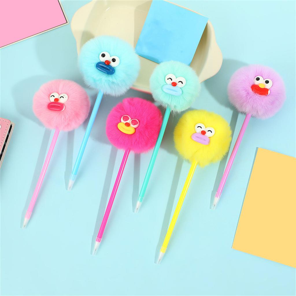 Шариковая ручка Furry 6 шт. 1,0 мм, многоразовая, эргономичная, многоразовая, для женщин и девушек, пишущая забавная, офисная, письменная принадлежность