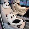 Summer Plush Car Headrest Neck Pillow Pair - Cute Cartoon Design, for All Seasons, Universal Fit for Females.