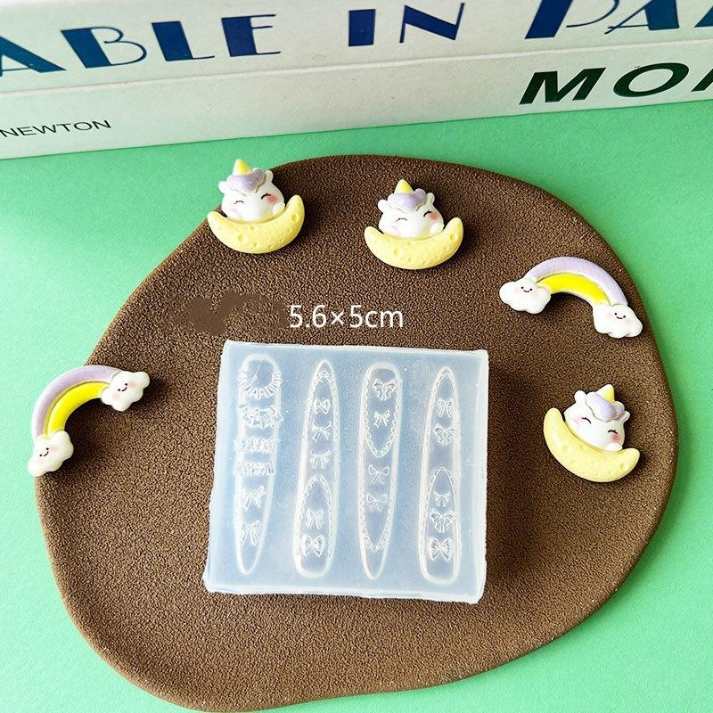 Сладкий бантик 3D силиконовая форма для ногтей Сердце Шаблоны для ногтей DIY Украшение для ногтей Пластины для стемпинга Инструменты для маникюрного дизайна