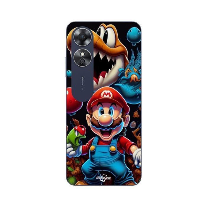 Coque - Maniacase - Oppo A17 - Super Mario Bros - Souple - Noir