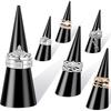 6PCS Single Finger Rings Showcase Stand Acrylic Crystal Ring Holder Acrylic Ring Display Jewelry Holder Wedding Display Cone Support for Jewelry