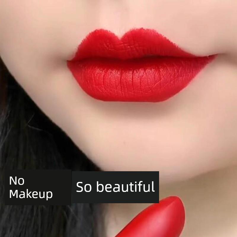 Classic Red Lipstick, Matte, Long-Lasting, Waterproof, Suitable for Yellow Skin Tones, Enhances Complexion, Genuine Brand, Official Flagship Store,