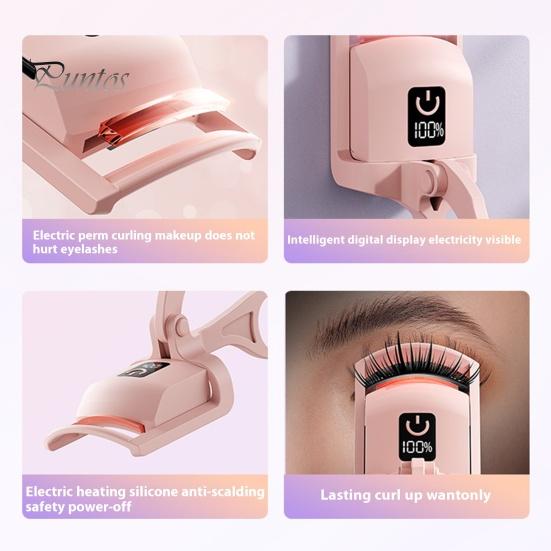 Electric Heated Eyelash Curler Anti-Burn Heated Lash Curler Fast Heating Eyelash Tool Rechargeable Lash Clipper for All Eye Shapes