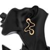 1 Pair Women Earrings Liquid Magma Metal Heart Drop Earrings Geometric Irregular Pleated Earrings Fashion Accessories