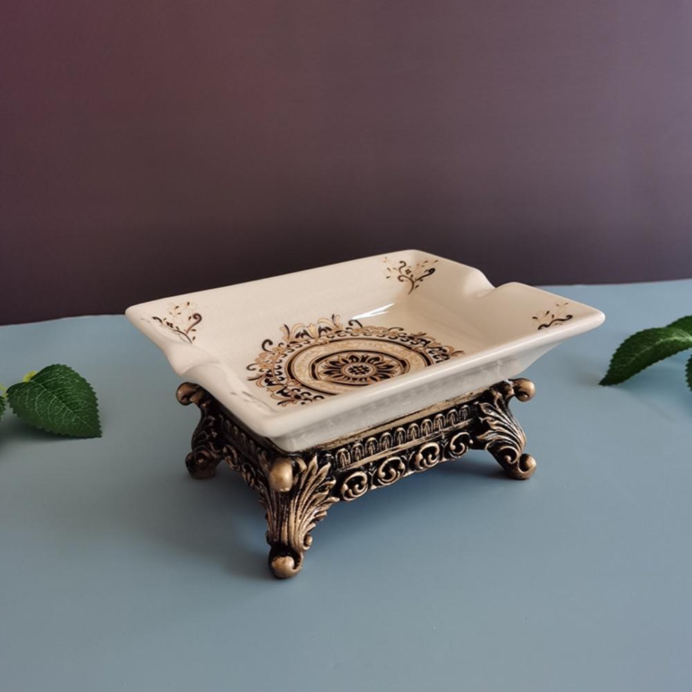 Vintage Ceramic Soap Dish Self Draining Ceramic Bar Soap Holder Soap Holder  for Bathroom Kitchen