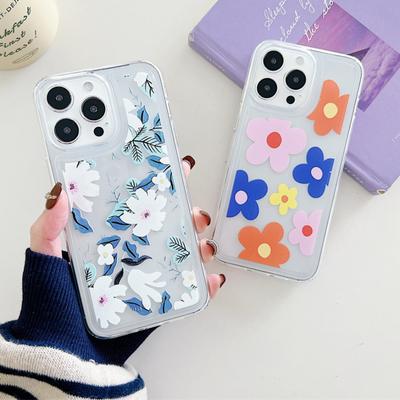 Прозрачный чехол с цветочным рисунком для iPhone 15 14 Plus 13 12 11 Pro Max противоударный силиконовый мягкий чехол из ТПУ