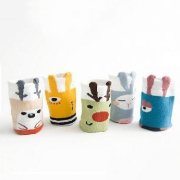 5 пар детских неувядаемых мягких детских носков из чистого хлопка с животным дизайном для девочек от 0 до 12 лет