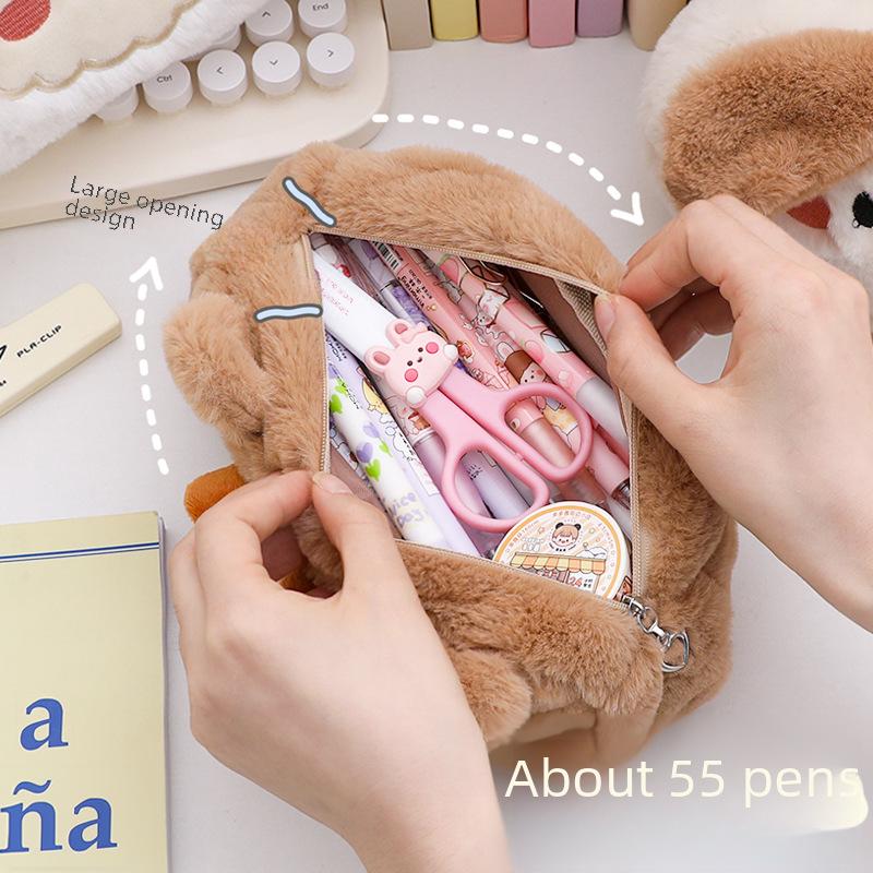 Очаровательный 3D мультяшный плюшевый пенал большой вместимости для студентов