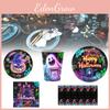 Spooky Halloween Themed Disposable Dinnerware Set For 12 Includes Paper Plates Cups Napkins And Table Cover
