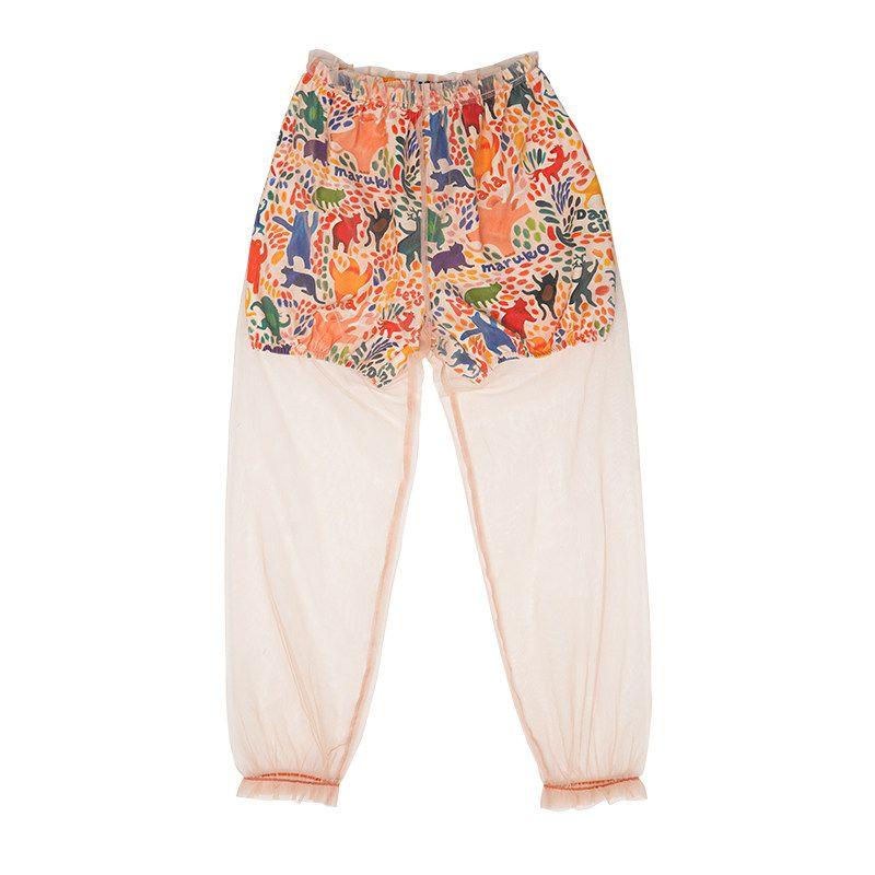 Toothpick Pills and Friends [Childlike Heart Full Graffiti] Original Full Printed Mesh Girls' Anti Mosquito Pants Trousers