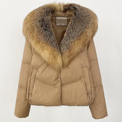 OFTBUY 2024, осенне-зимний новый пуховик из меха чернобурки со съемным меховым воротником, женское утолщенное теплое пальто из 90% белого утиного пуха