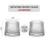Вращающийся стакан для виски, стаканы для виски, старомодные стаканы для скотча и бурбона, бокалы для виски и бренди для домашней вечеринки, бокал для вина