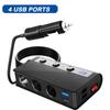 12-24V Car Cigarette Lighter 3 Sockets Splitter Adapter 180W Auto 3/4 USB QC3.0 Power Socket With ON/OFF LED Voltage Car Charger