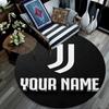 Custom Name,Juventus Fire pattern round rug,Carpet Rug for Living Room Bedroom Playroom ,Non-slip Floor Mat,Holiday Gifts and Birthday Gifts.
