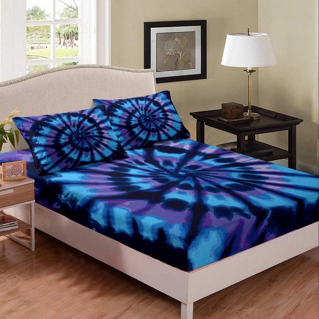 Одинарный спиральный вихревой узор тай-дай Матрас Комплект из трех предметов Матрас с цифровой печатью Постельное белье Взрослые Дети