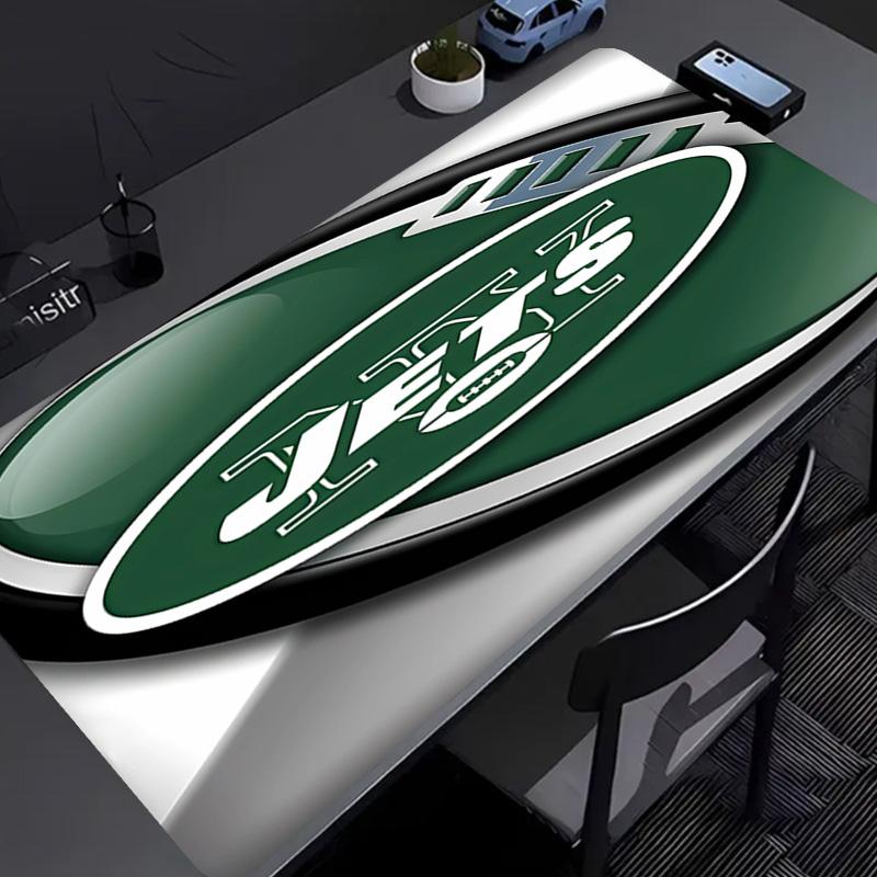Коврик для мыши с логотипом New York Jets - Нескользящая резиновая основа, Гладкая поверхность для работы, игр, офиса и дома, Настольный коврик для мыши