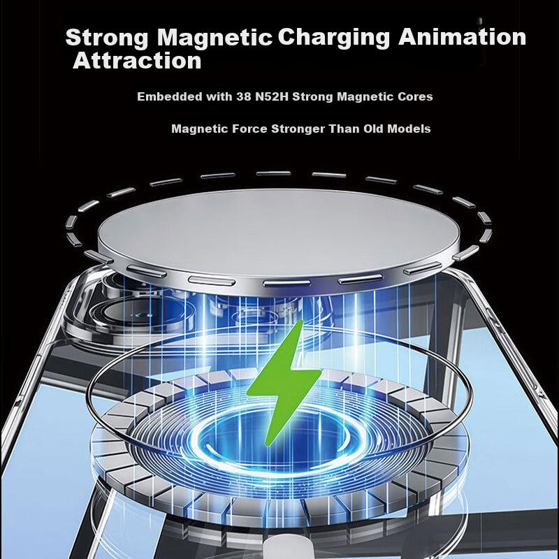 German Ice Crystal Magnetic Absorption16 Promax Phone Case iPhone 16 Promax Lens Full Package Dustproof Magsafe Charging Anti-fall Transparent