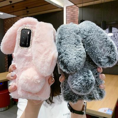 Силиконовый чехол с милым пушистым кроликом для Redmi 10 9 9A 9T 9C 8 8A 7 7A Note 10 9pro 8 pro 8T/xiaomi 11T pro 10T poco X3nfc F3 M3/iphone/Samsung