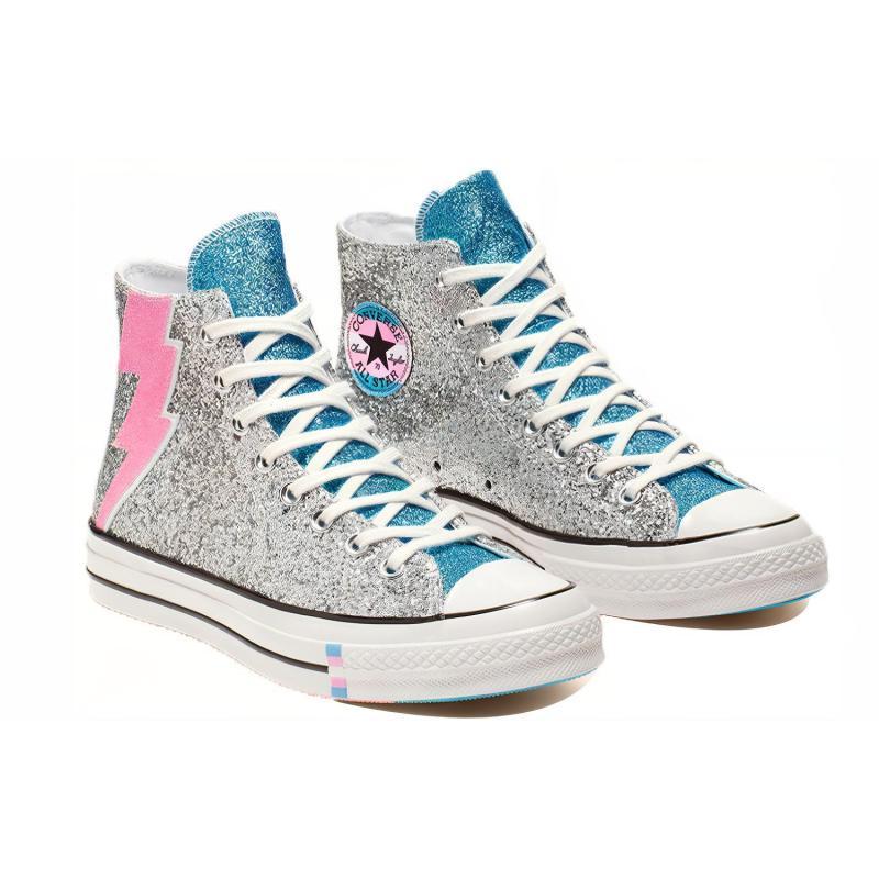 Converse 1970-е Pride Высокие кеды с блестками и пайетками Унисекс Высокие парусиновые кеды Серые