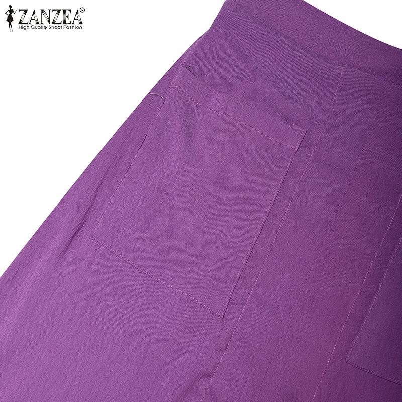 ZANZEA Women 3/4 Sleeve Blouse and Skirts Summer Two Piece Suit Sets