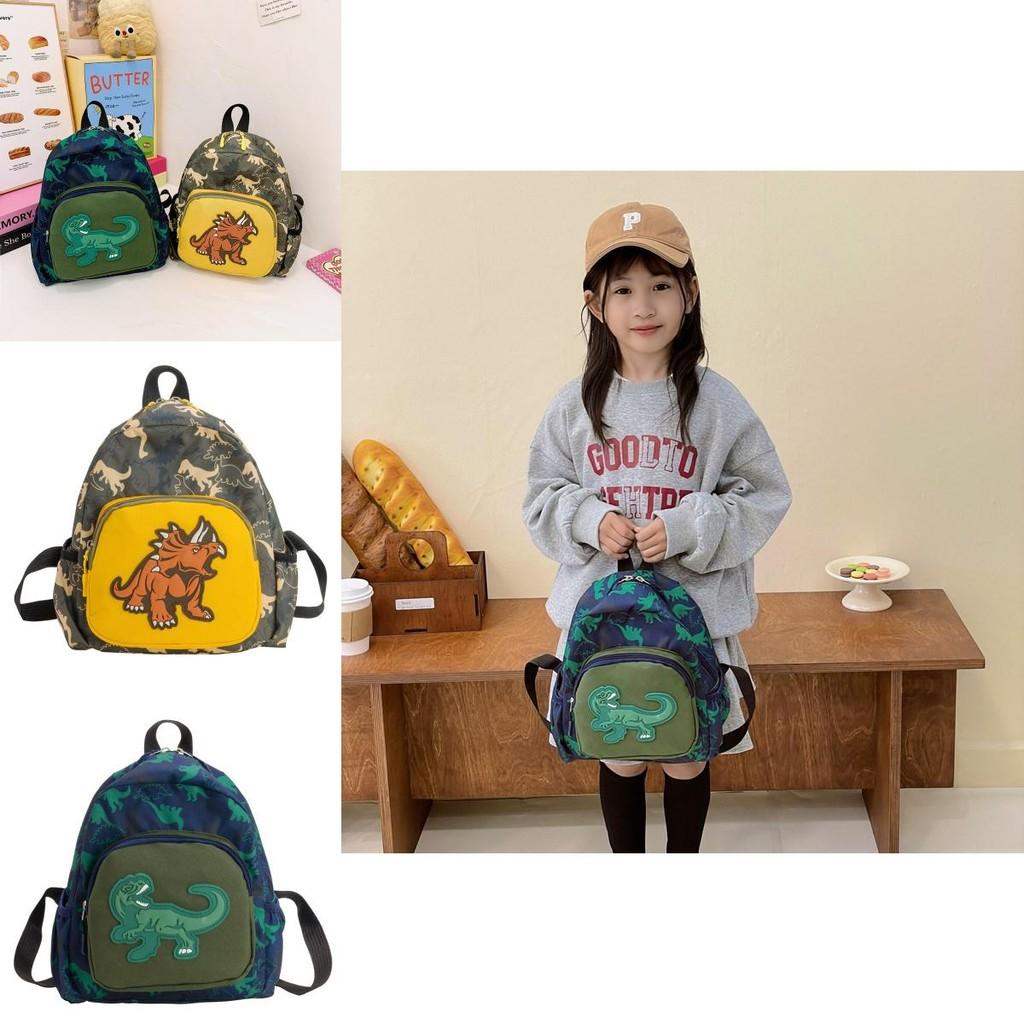 Stylish Childrens Dinosaur School Backpack Charming Nylon Material For Young Students